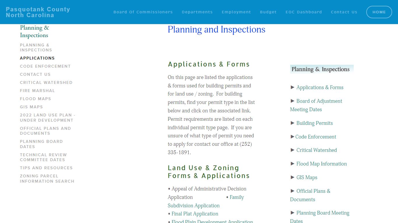 Applications — Pasquotank County North Carolina